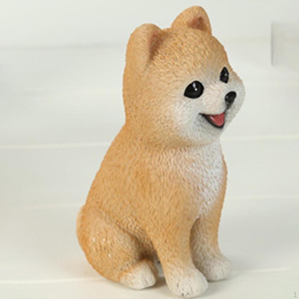 Померанский шпиц Фигурка Собаки Скульптура Портативное Украшение для Автомобиля Домашний Орнамент Статуэтка Щенка