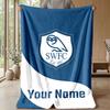 Sheffield Wednesday FC Custom Name Text Flannel Blanket Soccer Logo Personalized Fleece Throw Blanket Special Gift For Sofa Bedroom Home