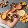8 шт. Мини-корзины для хранения из смолы, имитирующие ротанг, изготовлены из смолы с плетением под бамбук, для DIY-аксессуаров для творчества