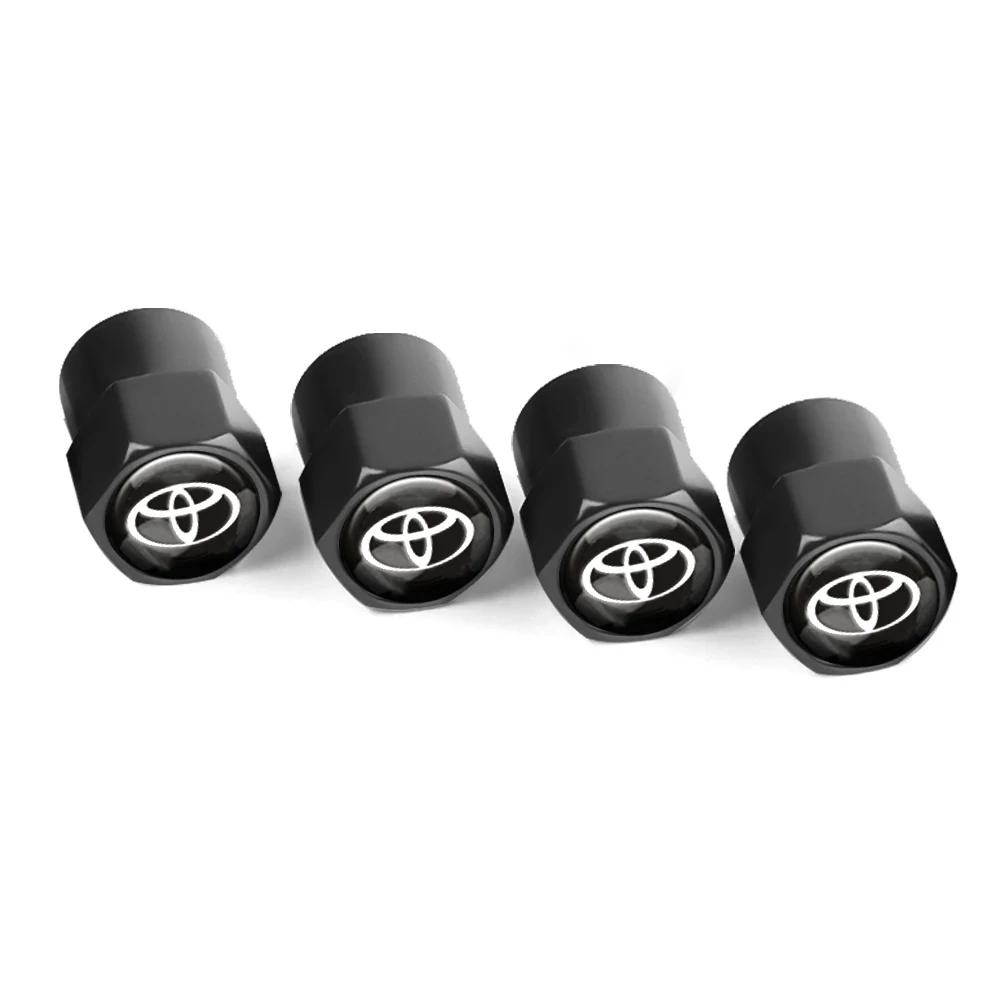 LGPE6 4Pcs Car Wheel Tire Valve Caps Air Stem For Toyota C-hr Rav4 Hilux Yaris Avensis Auris Prius Corolla Cross Tyre Plug Accessories