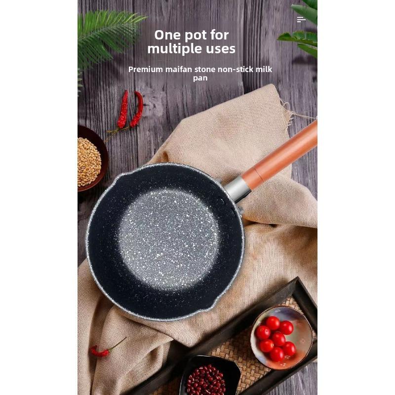 14 см/16 см Антипригарная кастрюля для соусов, суповая кастрюля с носиком, молочник, кастрюля для соусов с деревянной ручкой, устойчивая к прилипанию, для домашней кухни