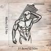 A Muscle Man In Shower Minimalisty Metal Wall Art - Modern Home Decor for Bedroom, Living Room, or Bathroom. Waterproof, Rustproof  Installation.