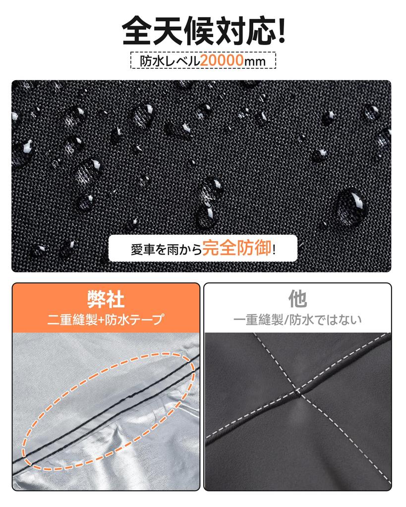 OFFBAIKU Motorcycle Cover, Thick, Multi-color Selection, Large Body Cover, Waterproof, Double Sewing, Tear Resistant,