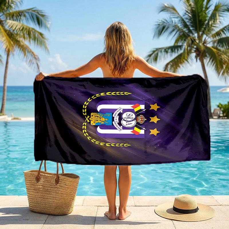 Anderlecht FC принт Быстросохнущее пляжное полотенце Микрофибра Впитывающее Портативное Дорожное Полотенце для плавания