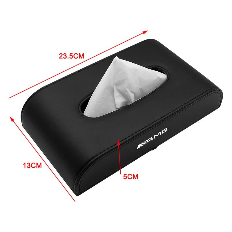 1pcs Car Tissue Box Holder Armrest Box Storage Case Stickers For Mercedes Benz AMG W205 W218 W177 W176 W169 A B C E S Class