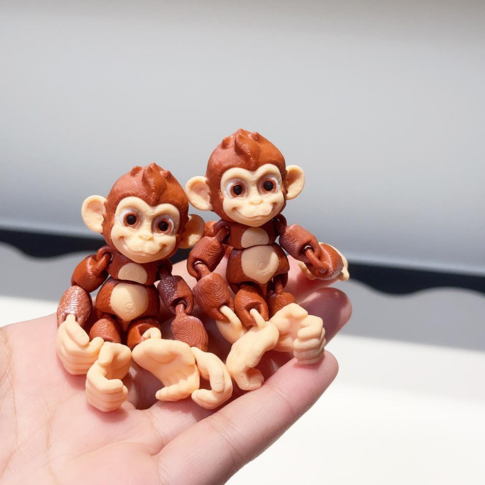 3D-печать Милая и Глупая Модель Обезьяны Пластиковое Украшение Настольное Украшение Скульптура Украшение Праздничный Подарок