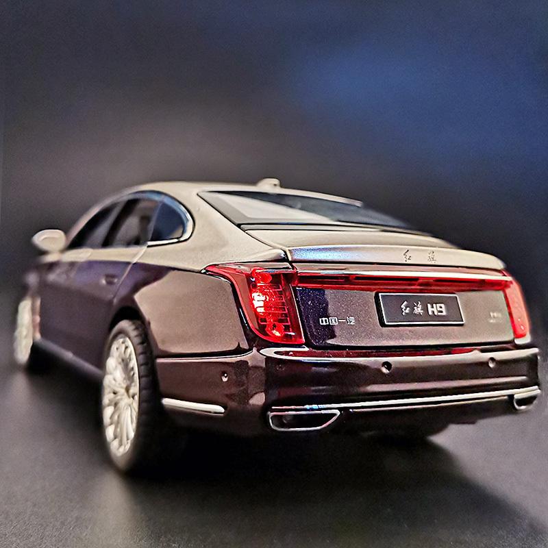 1/24 Hong Qi H9 Alloy Luxy Car Model Diecast Toy Vehicles Metal Car Model High Simulation Sound Light Collection Childrens Gifts