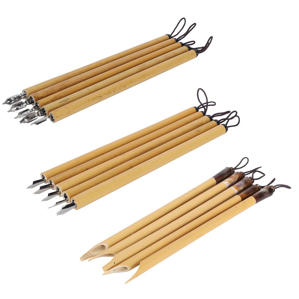 5 шт., перо ручной работы, манга, каллиграфия, винтажный бамбуковый рисунок, комплект для рисования, школьные принадлежности