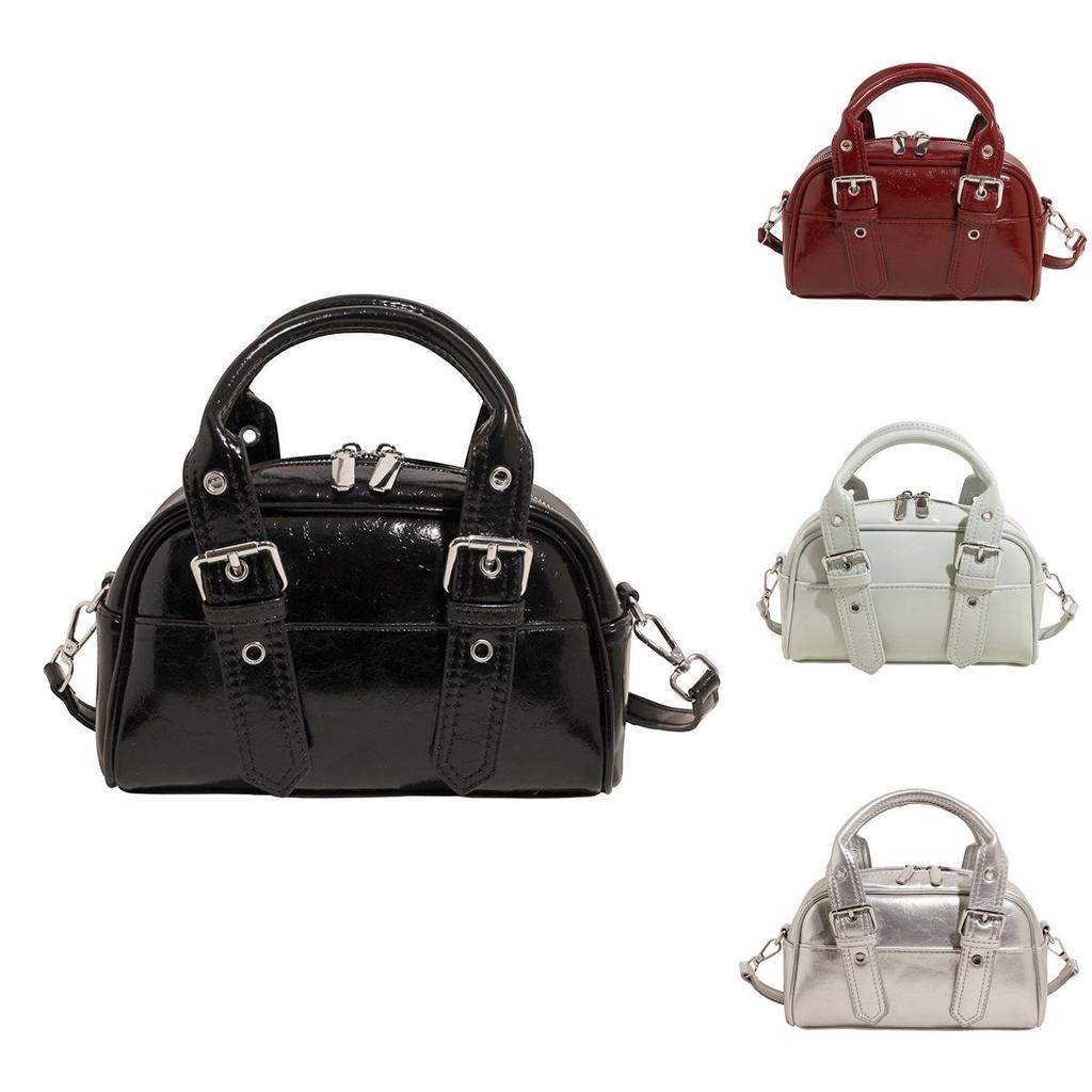 Korean Style Cool Solid Color Handbag For Women Summer Retro Small Shoulder Purse