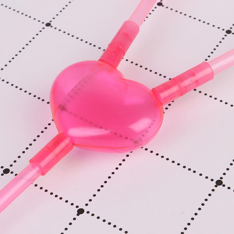 Hot Love Heart Double Straw Unique Flexible Drinking Tube Straws Bar Accessories