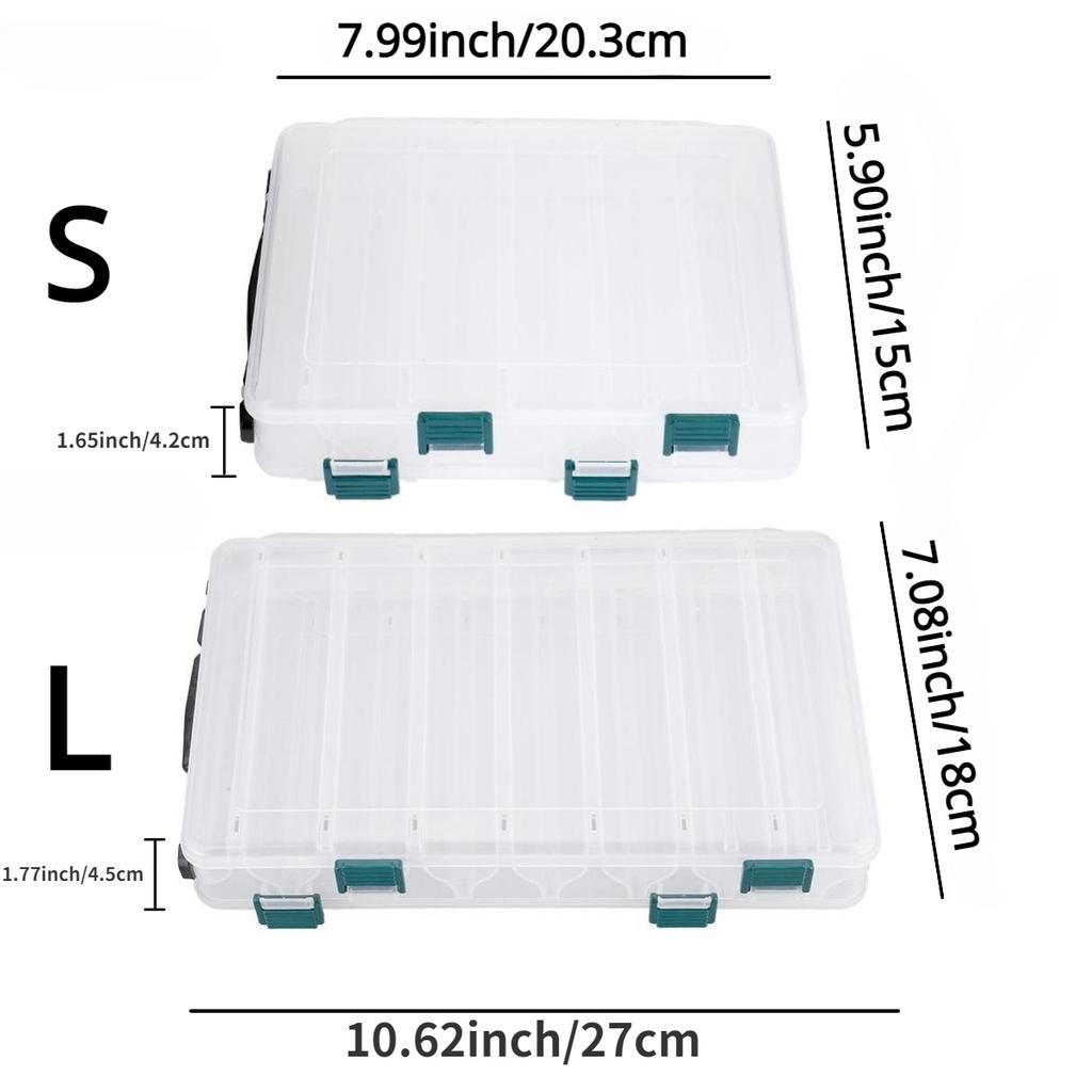 Коробка для рыболовных приманок, двухсторонняя пластиковая коробка для рыболовных приманок, чехол для держателя приманок, ящик для хранения аксессуаров для рыболовных снастей