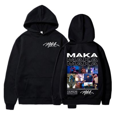 Худи с графикой рэпера Maka для мужчин и женщин, модная одежда в стиле хип-хоп, повседневный удлиненный пуловер с капюшоном, стритвир