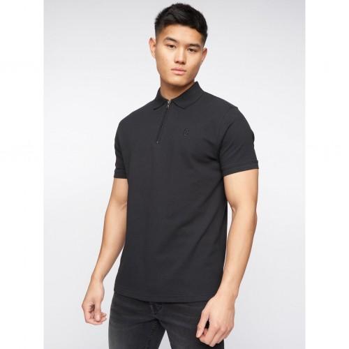 Crosshatch Mens Telepart Zip Neck Polo Shirt
