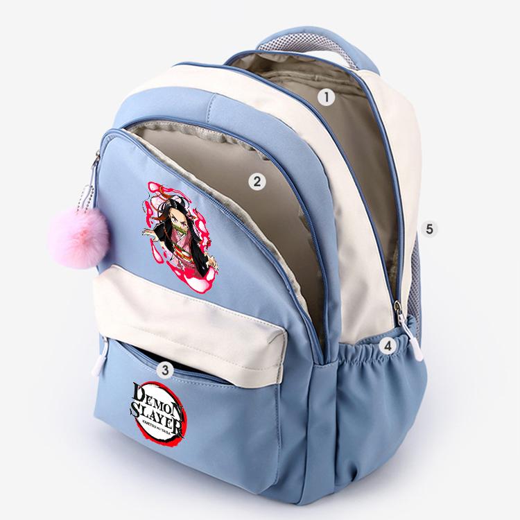 Аниме Demon Slayer, нейлоновый милый мягкий рюкзак, повседневная сумка для книг, школьная сумка для девочек, мальчиков, мужчин и женщин, дорожная сумка для отдыха Mochila