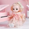 16cm Doll Blue Brown Big Eyes 13 Movable Jointed BJD Dolls Toys Mini Lovely Doll Dress Up Play House Toy For Girls Gift
