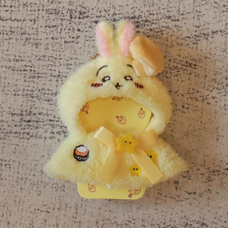 10-15 см кукольная одежда Kawaii Chiikawa Hachiware Usagi плюшевый плащ одежда милый кукольный головной убор мультяшная кукла украшение подвеска
