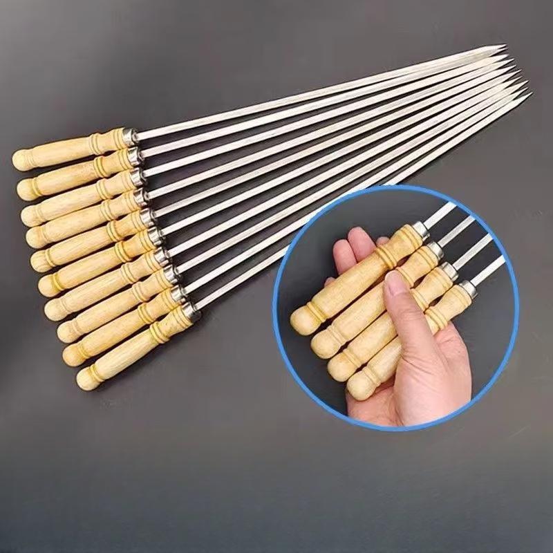 SMVP 304 Stainless Steel BBQ Skewers with Wooden Handle