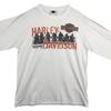 Белая футболка с длинным рукавом Harley-Davidson с принтом силуэта райдера Brotherhood на груди, ретро-стиль с эффектом состаренности