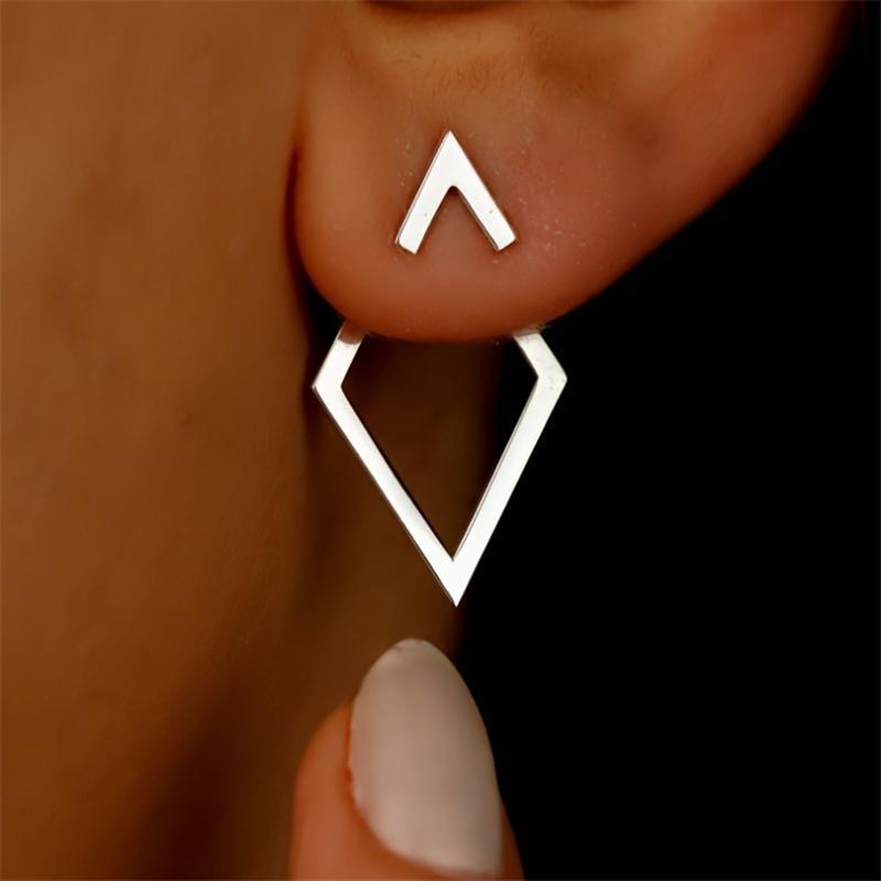 Геометрические квадратные съемные треугольные серьги-гвоздики для женщин, модные украшения, минималистичные аксессуары, подарки на вечеринку