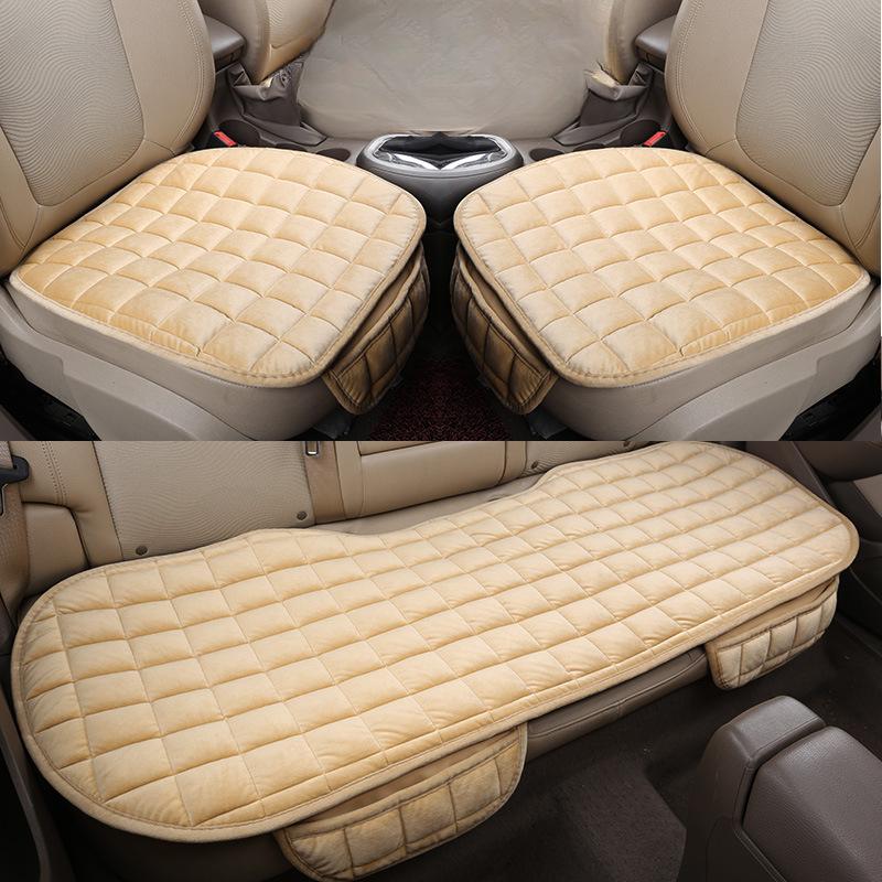 Подушка для сиденья автомобиля универсальная зимняя плюшевая монолитная подушка для короткошерстной собаки комплект из трех частей утолщенная теплая подушка для заднего сиденья
