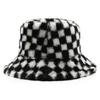Панама осенне-зимняя плюшевая клетчатая шляпа от солнца для улицы, путешествий, тепла и защиты от холода, защиты от солнца, шляпа-ведро