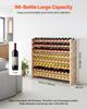 96 Bottle Stackable Modular Wine Rack, 8-Tier Wine Bottle Holder,Solid Wood Floor Freestanding Wine Storage Rack For Pinot Noir bottles,For Kitchen,