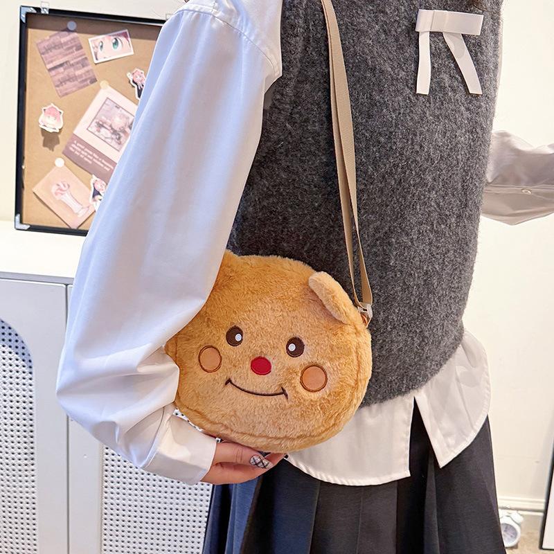 Милая плюшевая сумка большой емкости через плечо мультяшная сумка для девочек милая кукольная сумка для мобильного телефона
