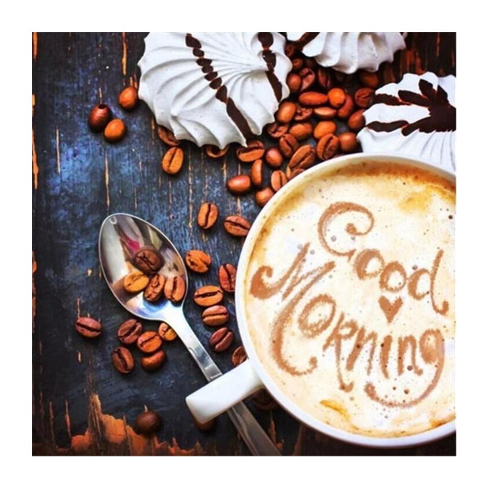 5D DIY полная круглая алмазная живопись кофе Алмазная вышивка горный хрусталь картина вышивка крестиком мозаика украшение дома подарок