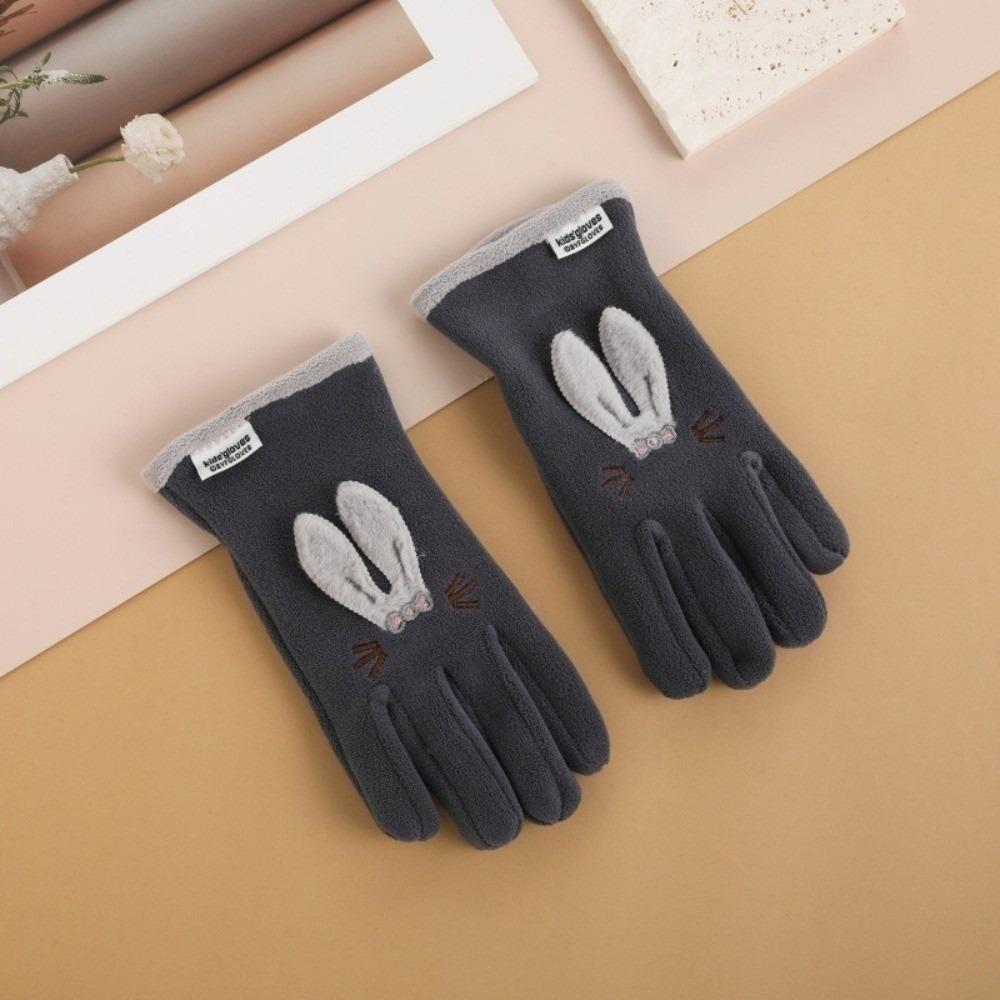 Plush Ski Gloves Polar Fleece Full Finger Gloves New Windproof Coldproof Gloves Autumn and Winter