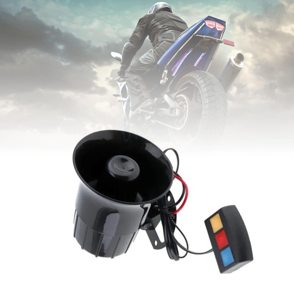 12V Car Alarm Horn Loud Sound Waterproof Dustproof 3 Tones Strong Voice for Motorcycle