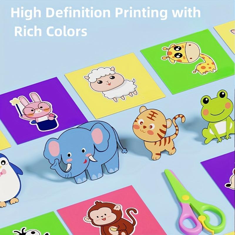 Безопасные ножницы для малышей, детей - Пластиковые, двухцветные тренировочные ножницы для дошкольников, для резки бумаги(90 шт.) Набор для принадлежностей для бумажного творчества