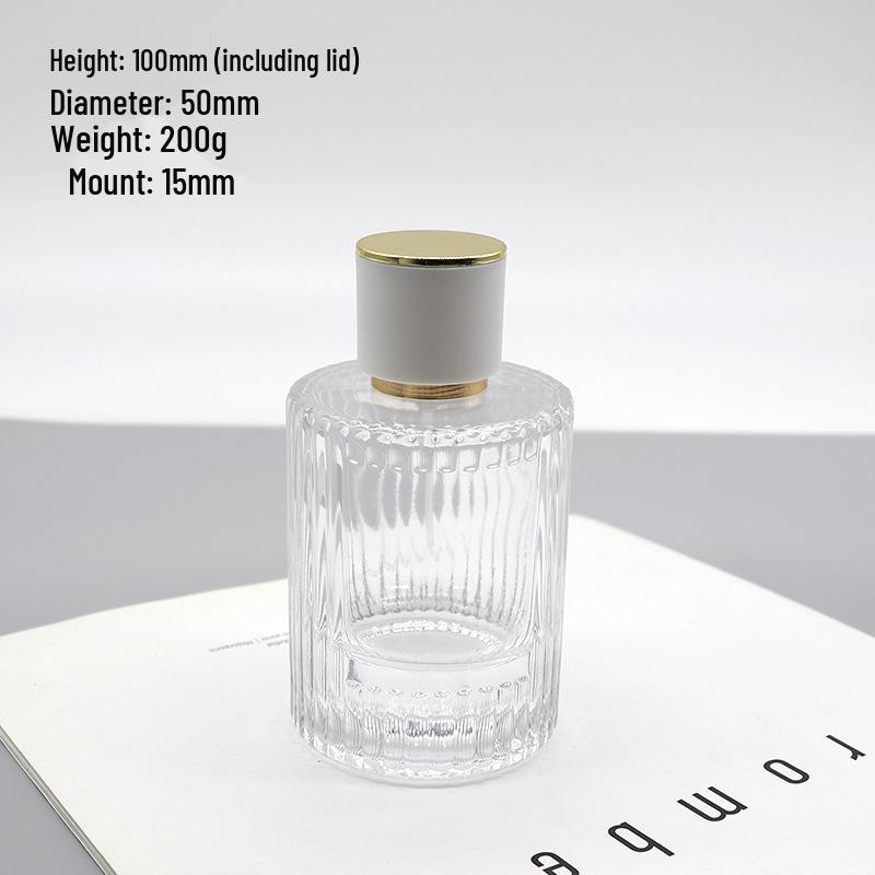 Spot 50ml Vertical Stripe Transparent Spray Perfume Sample Bottle