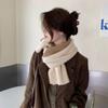 Korean Style Knitted Scarf for Women Girls Autumn Winter Soft Cross Patchwork Colors Scarves Lady Warm Neck Protection New