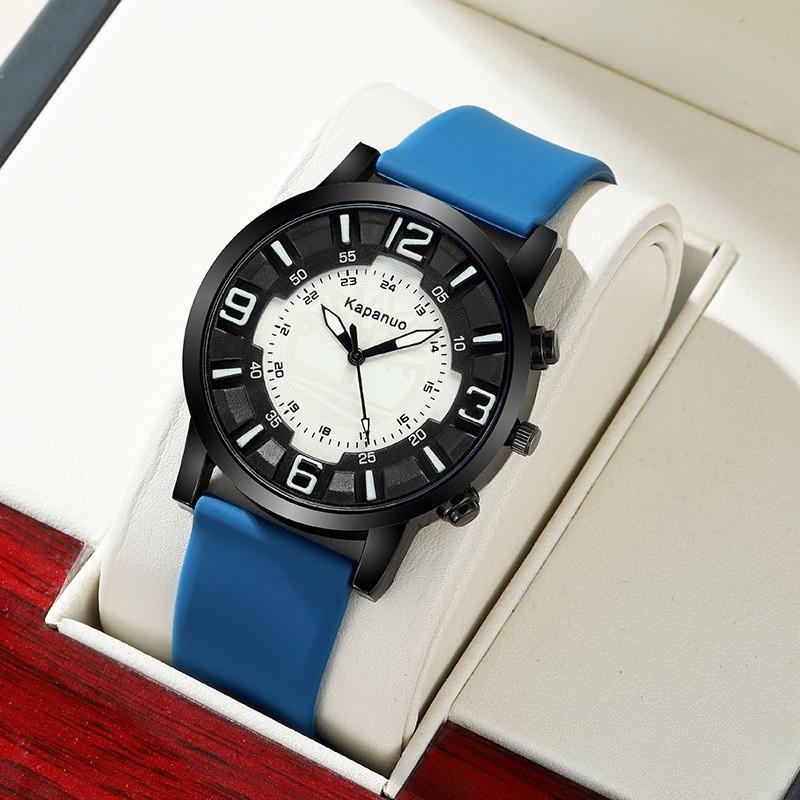 Men's Watch Fashion Large Dial Men's Silicone Strap Quartz Watch