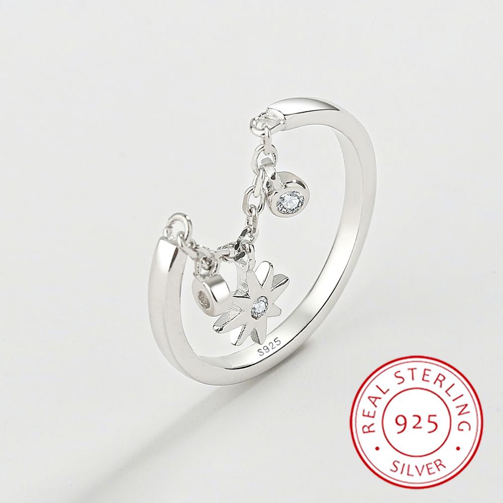 Кольцо из стерлингового серебра 925 пробы для женщин, маленький циркон, солнечный цветок, помолвка, свадебный подарок, ювелирные изделия, свадебные украшения