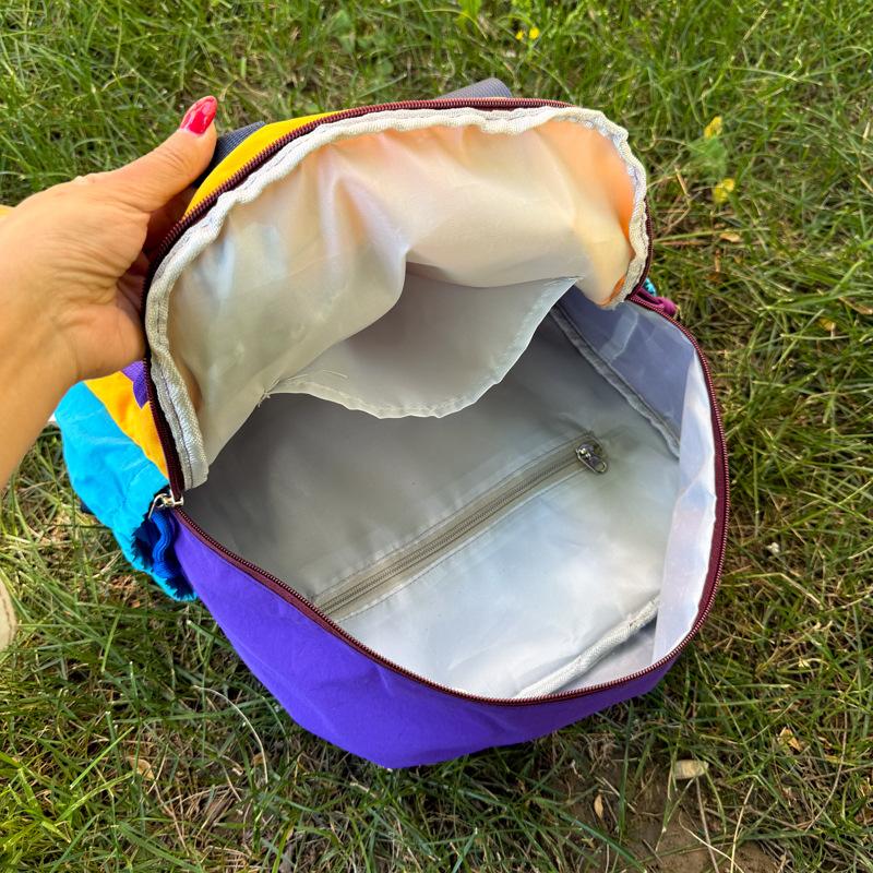 Школьный рюкзак color-block, дофаминовый, персонализированный рюкзак для женщин, большая вместимость, сумка для фитнеса, для улицы, для походов, стильный и ценный рюкзак-кроссбоди