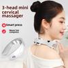 Мини-протектор для шеи с тремя головками, усовершенствованный интеллектуальный шейный массажер, многофункциональный перезаряжаемый массажер для шеи и плеч с горячим компрессом