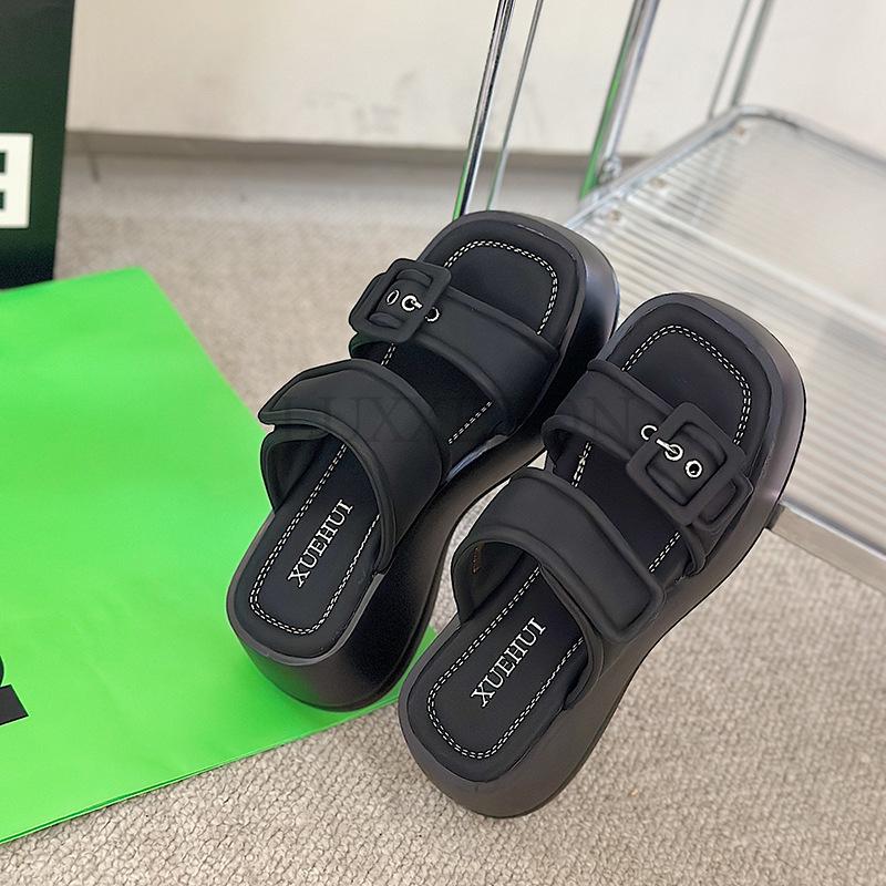 Обувь для женщин Тапочки на плоской платформе Современные тапочки Новые дизайнерские модные нескользящие туфли на платформе Женская обувь Zapatillas Mujer