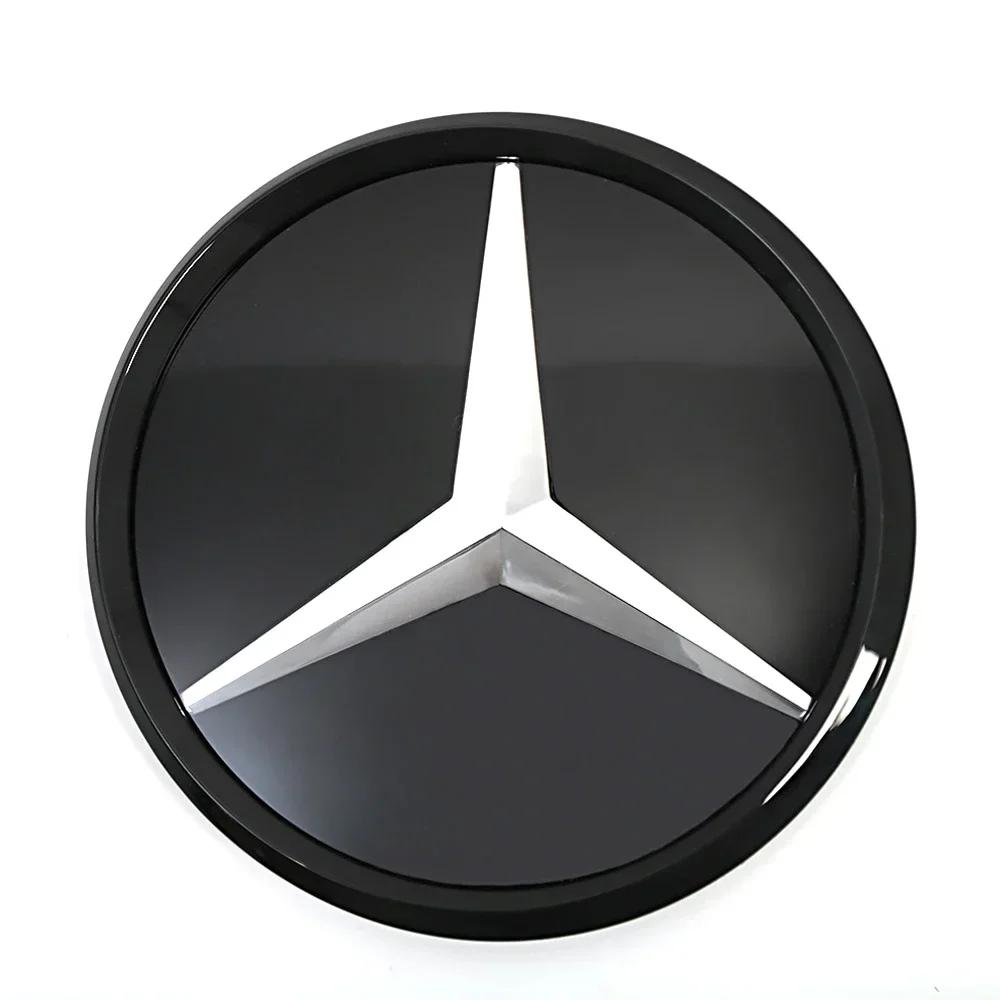 C200 E200 New 2025 For Mercedes Benz 3D Mirror Front Grille Star Emblem Logo Glossy Black And Chrome Silver For Mercedes Benz E-