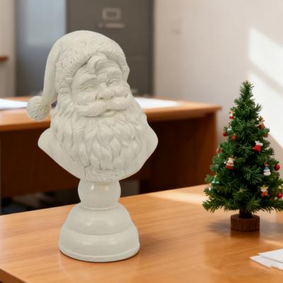 Фигурка Голова Санта-Клауса Статуэтка Деда Мороза Полимерная Скульптура Домашний Офис Праздничная Вечеринка Настольное Украшение Орнамент