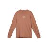 Flight Essentials Embroidered Lettering Loose Round Neck Long Sleeve T-Shirt Unisex Tops Vintage-Brown DN4428-256