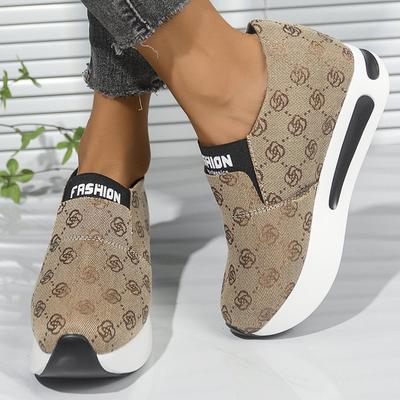 Модные классические кроссовки с вышивкой цветов для женщин 2025, нескользящие, легкие, для ходьбы, спортивная обувь для женщин, платформа с принтом букв, Mujer