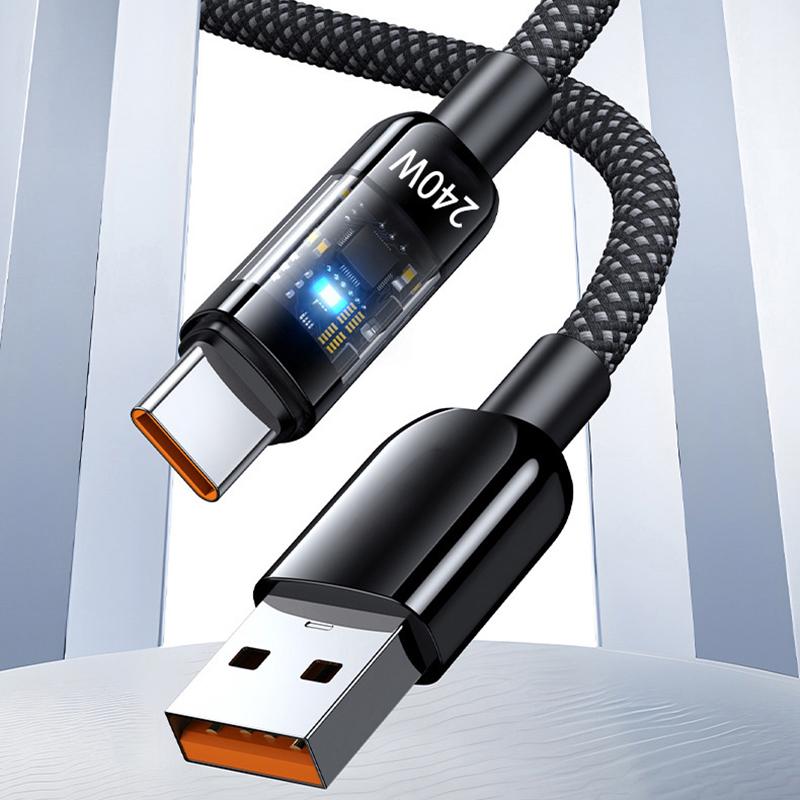 240 Вт Кабель USB Type C Кабель быстрой зарядки для ноутбука, планшета, iPhone 16 15, Samsung, Xiaomi 15, телефона Huawei Шнур зарядного устройства USB C 1 м 2 м