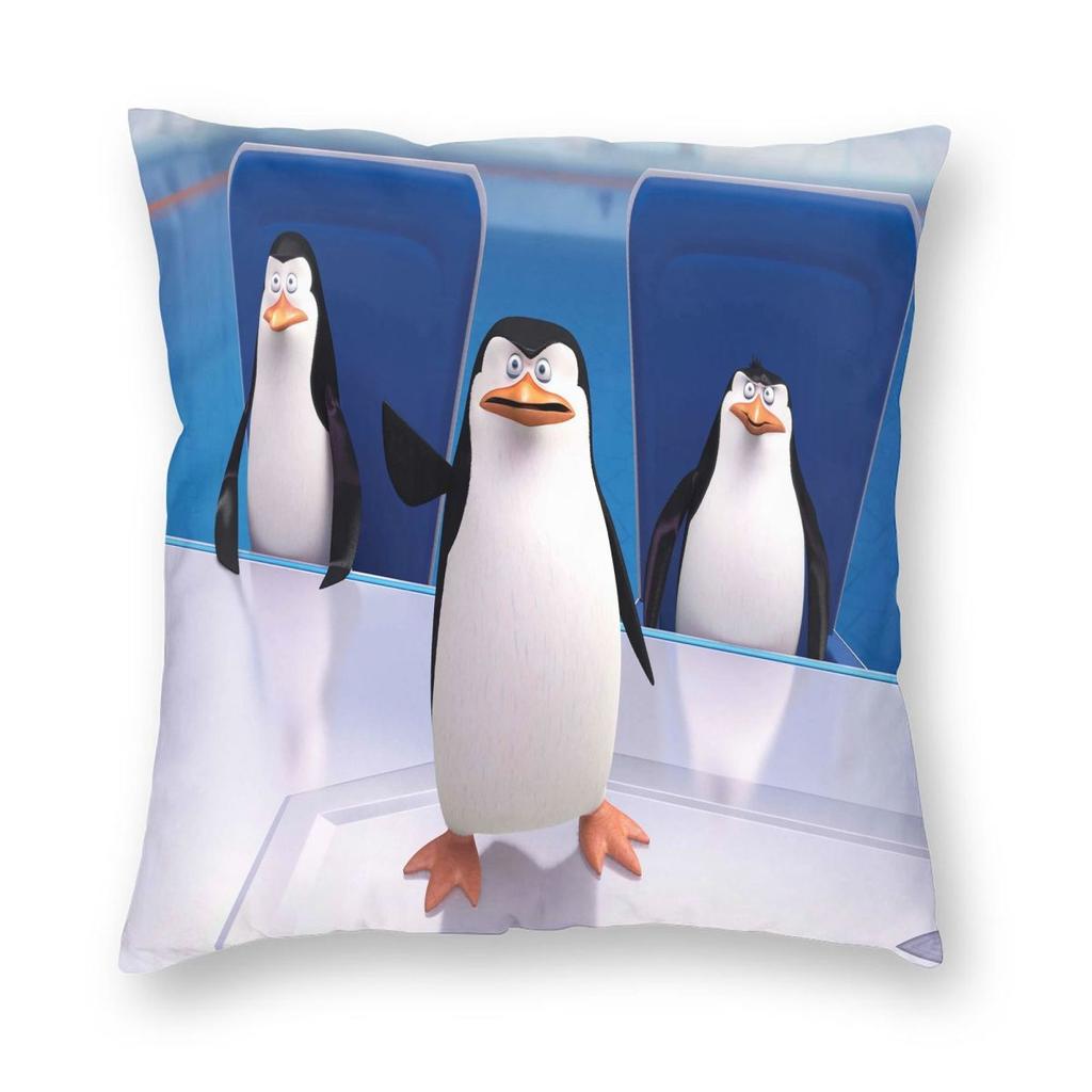 Pose Penguins Of Madagascar Square Pillowcase Pillow Cover Cushion Throw Pillow for Home Sofa Living Room