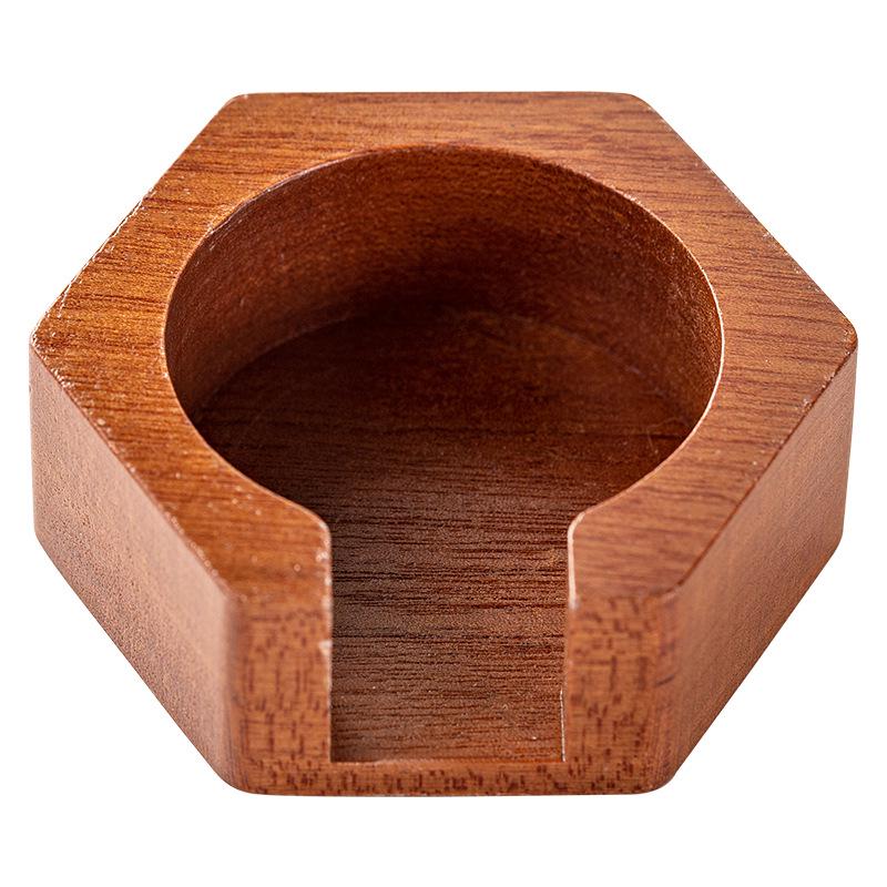 Coffee Machine Solid Wood Dustproof Filter Paper Storage Box - 51/53/58mm Universal