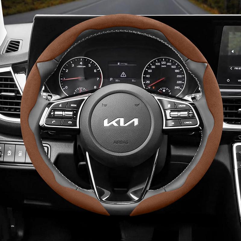 Подходит для Kia Нескользящая Пряжка Сегментированная Замшевая Накладка на Руль Подходит для Ceed Jd Picanto Sportage 3 Rio 4 Ev3 Cerato 2 Stonic Xceed Morning