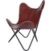 Vintage Lounge Accent Chair Classic Buffalo Leather Butterfly Chair Retro BKF