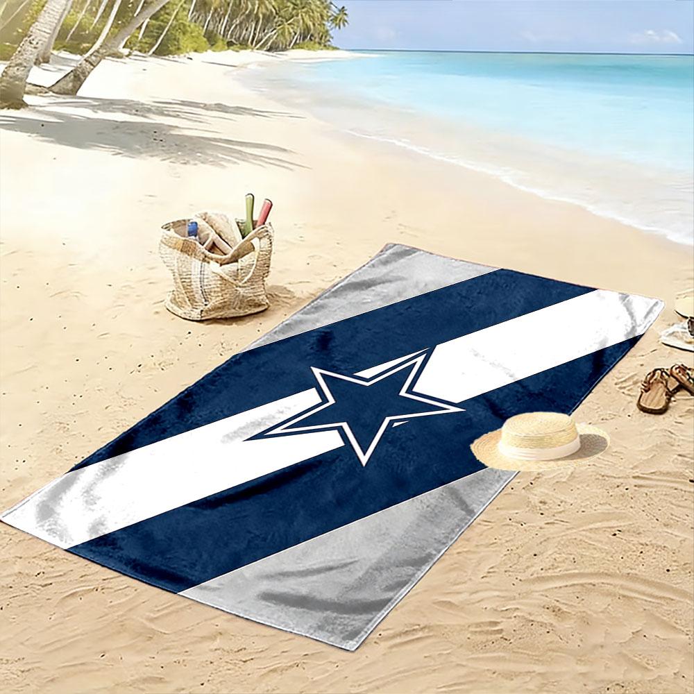 Blue and White Star Striped Design Patterned beach towel quick dry perfect for travel outdoor sports jogging the beach and swimming