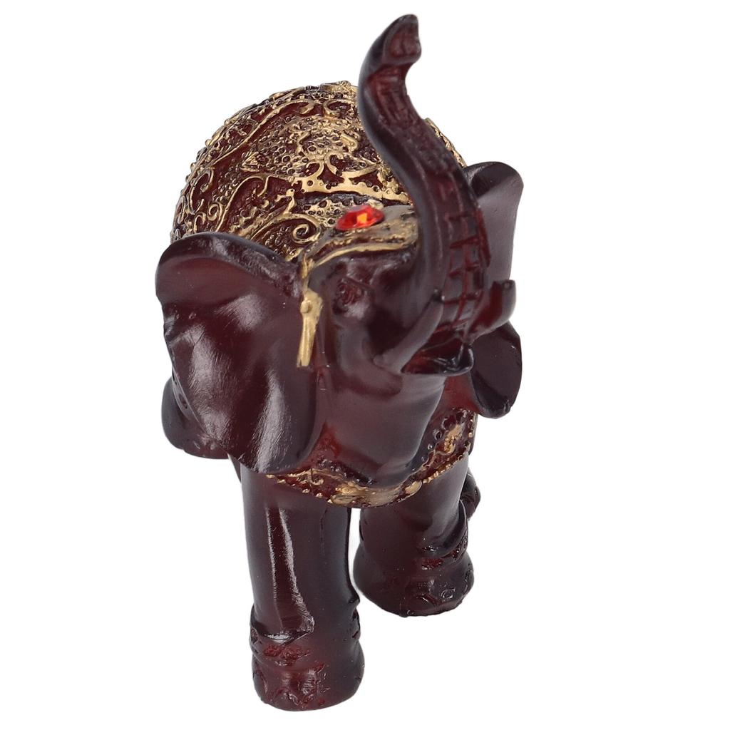 Elephant Figurines Durable Resin Delicate Texture Retro Style Symbolize Power Good Luck Prosperity