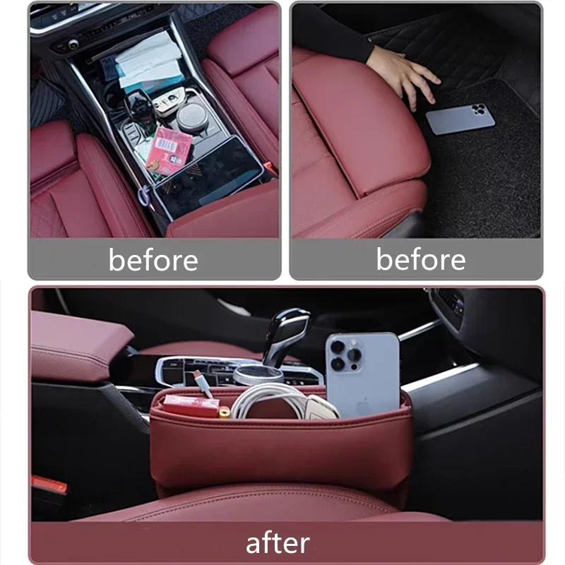 LBHBE1 Car Sticker Hot 2025 Auto Seat Gap Storage Box Car Seat Organizer Holder for BMW F10 F11 F20 F30 X3 X4 X5 X6 X7 E46 E36 E39 E60